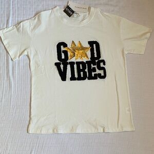 FLAMANTE ROSE White 'Good Vibes' Star Tee for Women